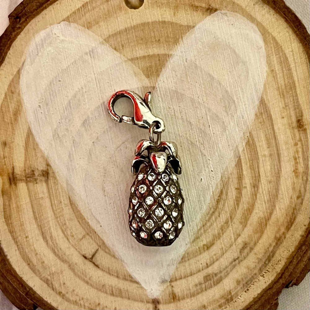 Brighton Silver Pineapple Charm with Pave Crystals -New!